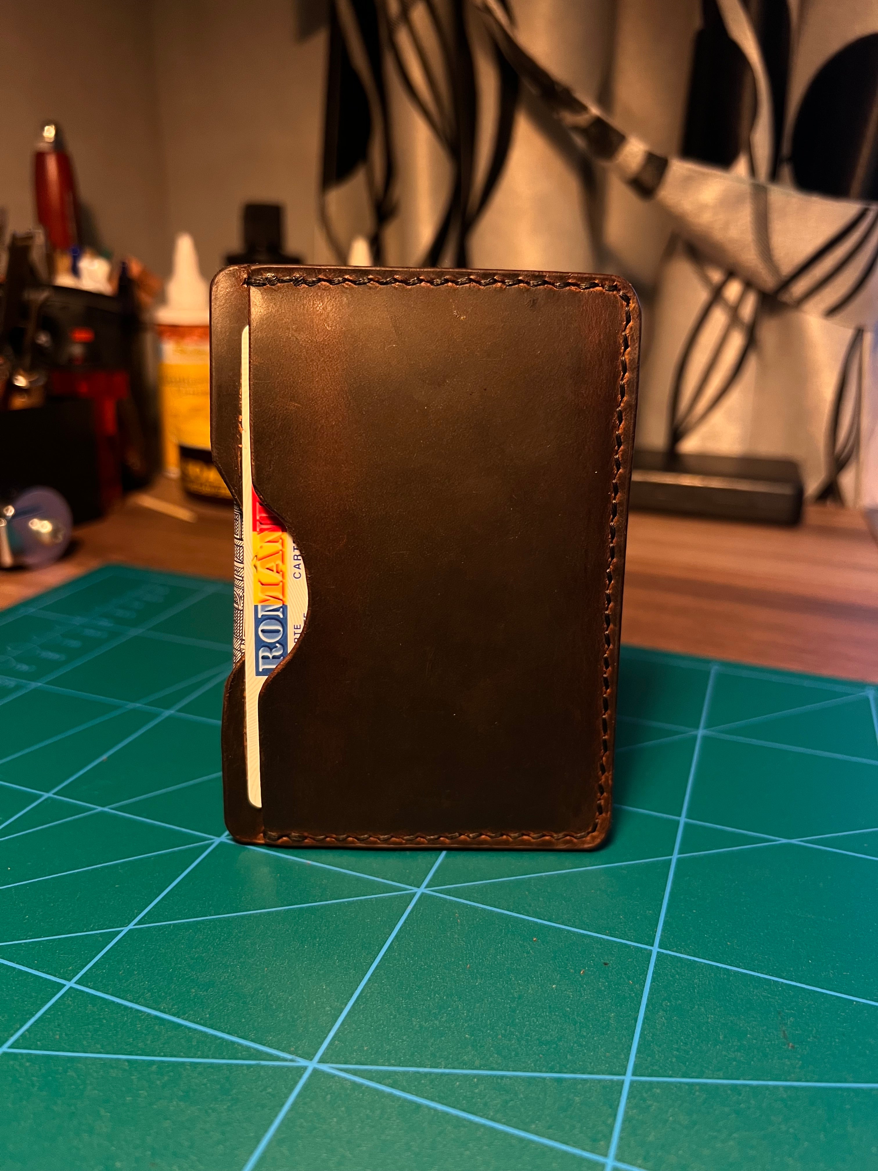 Handmade Leather Card Holder Wallet – Slim Minimalist -Compact– Full Grain Leather  – Men’s Gift