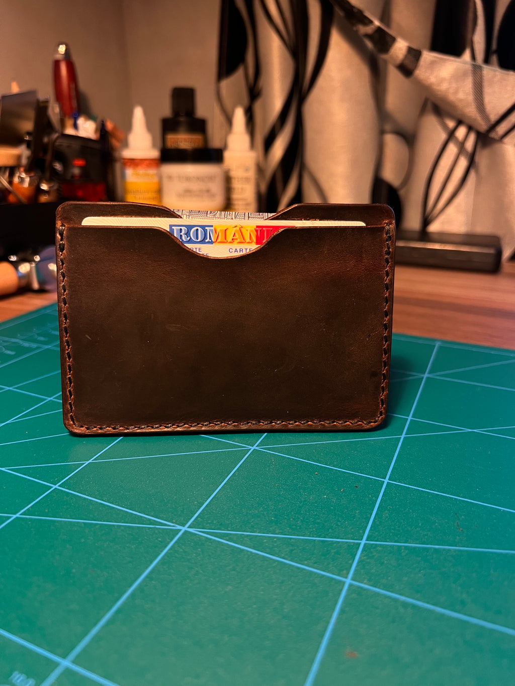 Handmade Leather Card Holder Wallet – Slim Minimalist -Compact– Full Grain Leather  – Men’s Gift